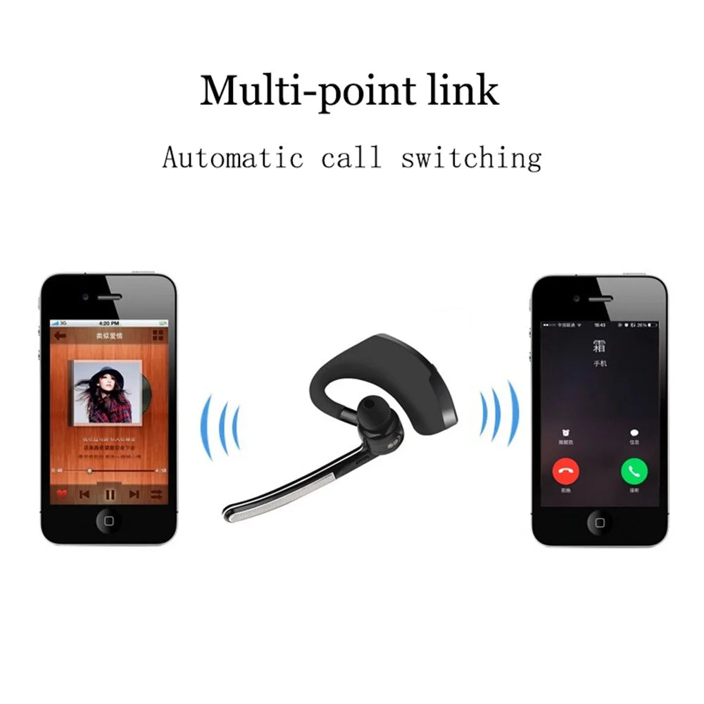 V8 Bluetooth Headset Hearing Aid Hands-Free Wireless Headset Business Headset HD Calling Stereo Noise Cancelling Sports Headset