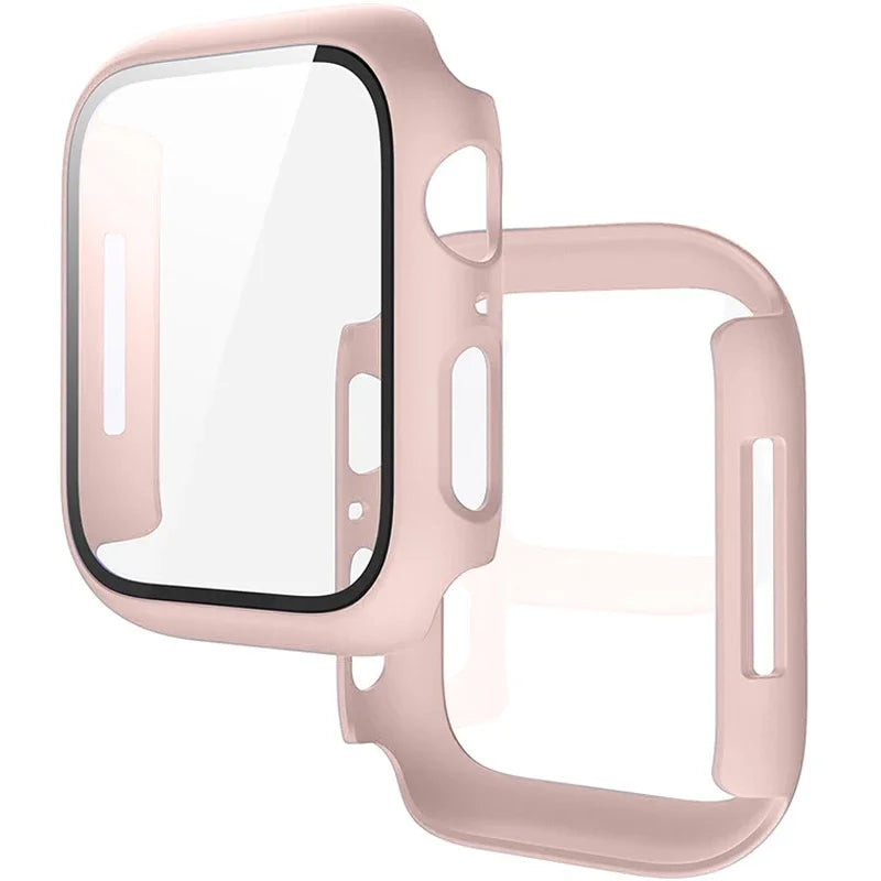 Tempered Glass+Cover for Apple Watch 9 8 7 45Mm 41Mm PC Bumper Screen Protector Case Iwatch Series 7 6 5 4 SE2 44Mm 40Mm 42Mm 38