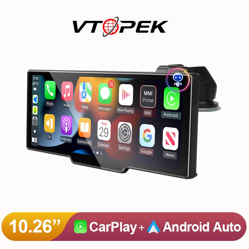 10.26" Dash Cam 4K 2160P Rearview Camera Carplay & Android Auto DVR GPS Navigation Voice Control Car DVR 5G BT FM Monitor