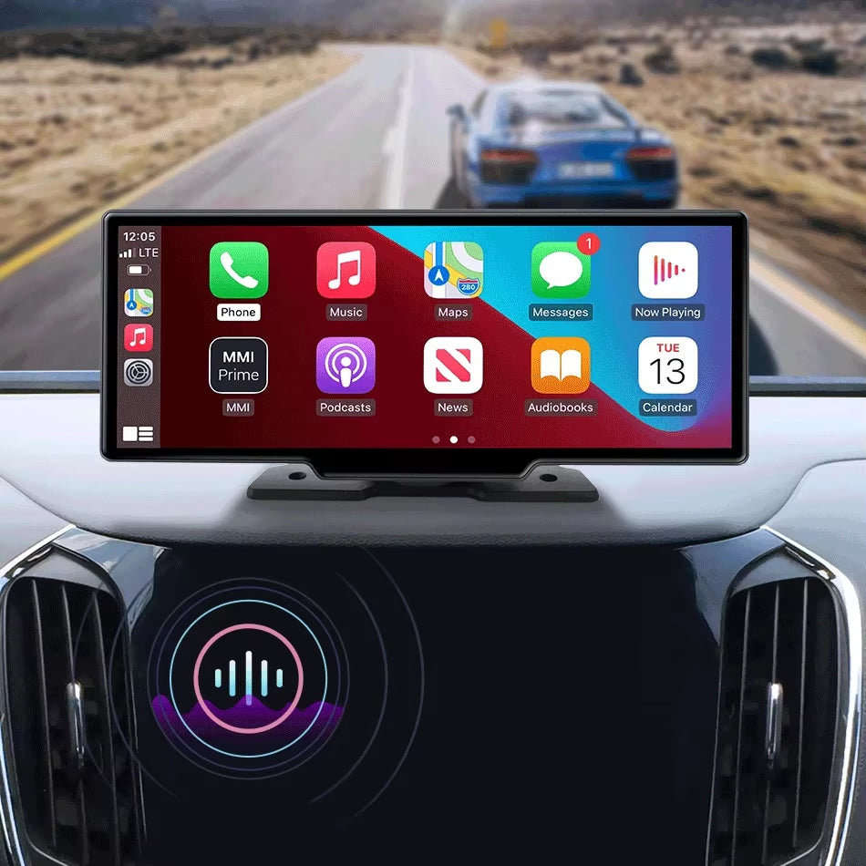 10.26" Dash Cam 4K 2160P Rearview Camera Carplay & Android Auto DVR GPS Navigation Voice Control Car DVR 5G BT FM Monitor