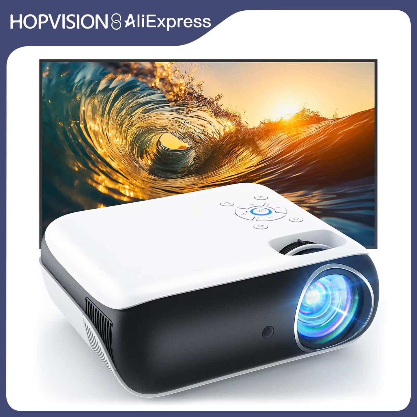 Beamer,Full HD 1080P,Bluetooth,4K-Unterstützung,Tragbar Mini Heimkino-Projektor,Kompatibel Mit Smartphone/Hdmi/Usb/Av
