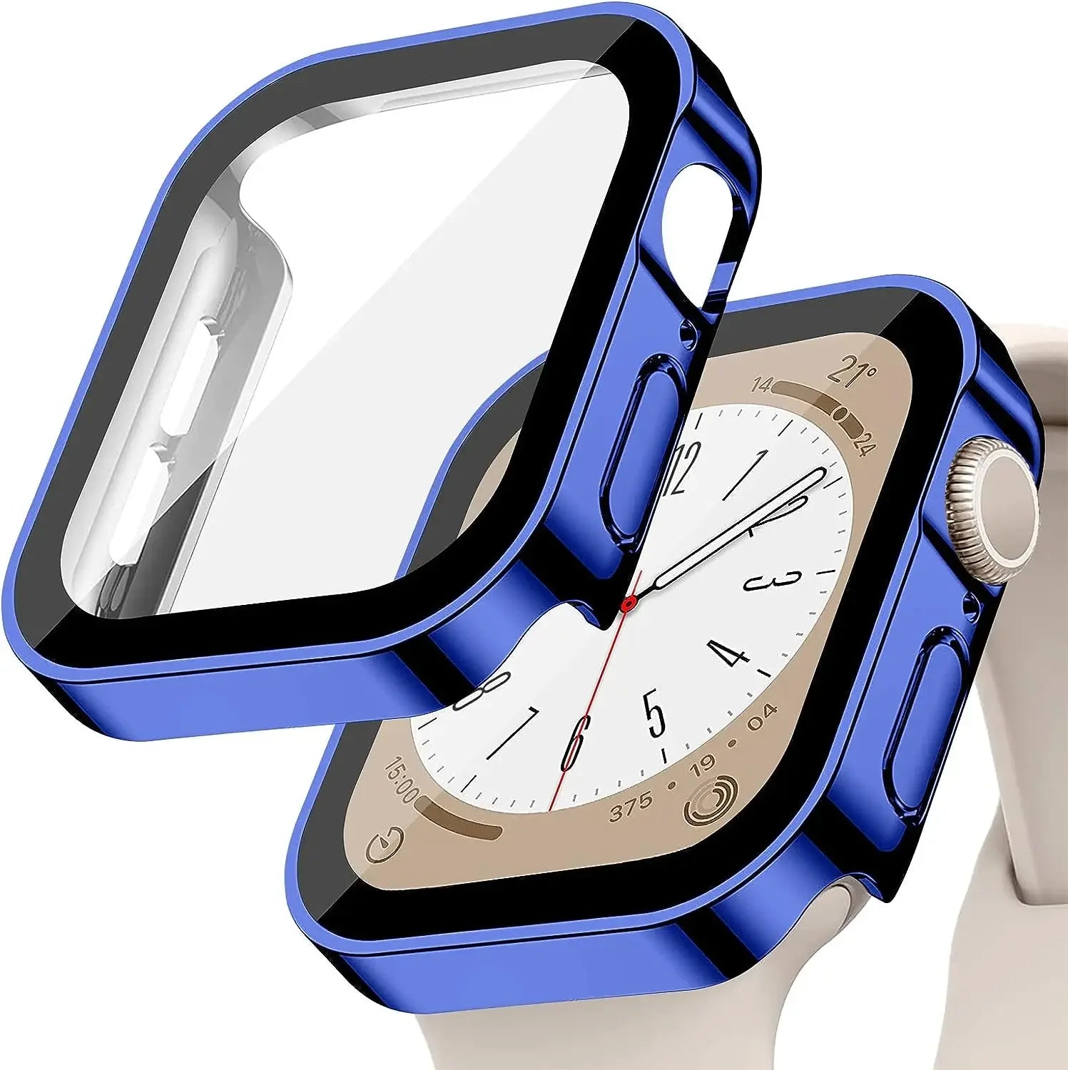 Tempered Glass+Cover for Apple Watch 9 8 7 45Mm 41Mm PC Bumper Screen Protector Case Iwatch Series 7 6 5 4 SE2 44Mm 40Mm 42Mm 38