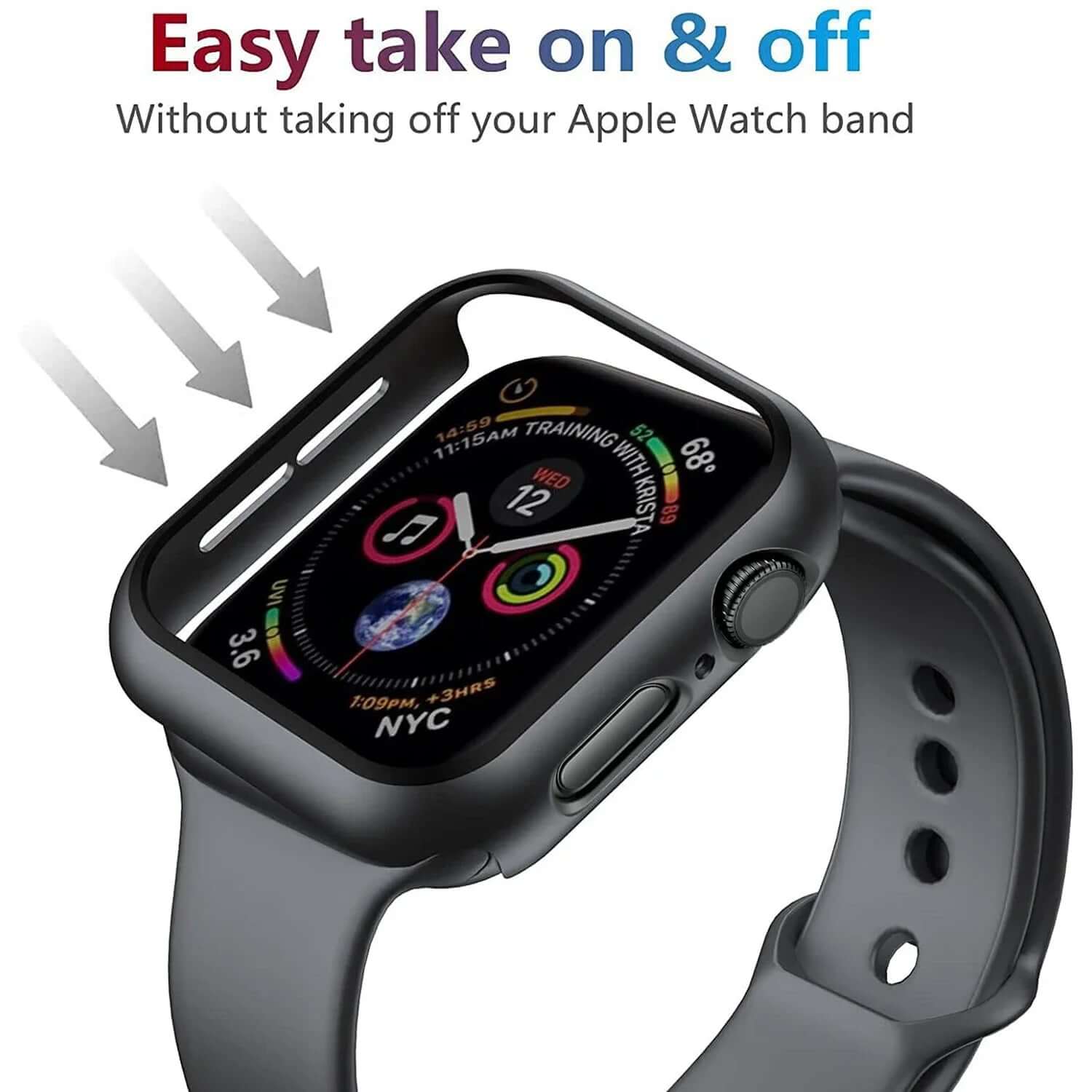 Tempered Glass+Cover for Apple Watch 9 8 7 45Mm 41Mm PC Bumper Screen Protector Case Iwatch Series 7 6 5 4 SE2 44Mm 40Mm 42Mm 38