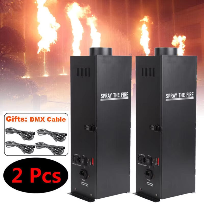 1Pc/2Pcs 200W DMX512 Flame Thrower Effect Fire Spray Stage Machine Party Projector US for Stage Show Christmas Party Wedding