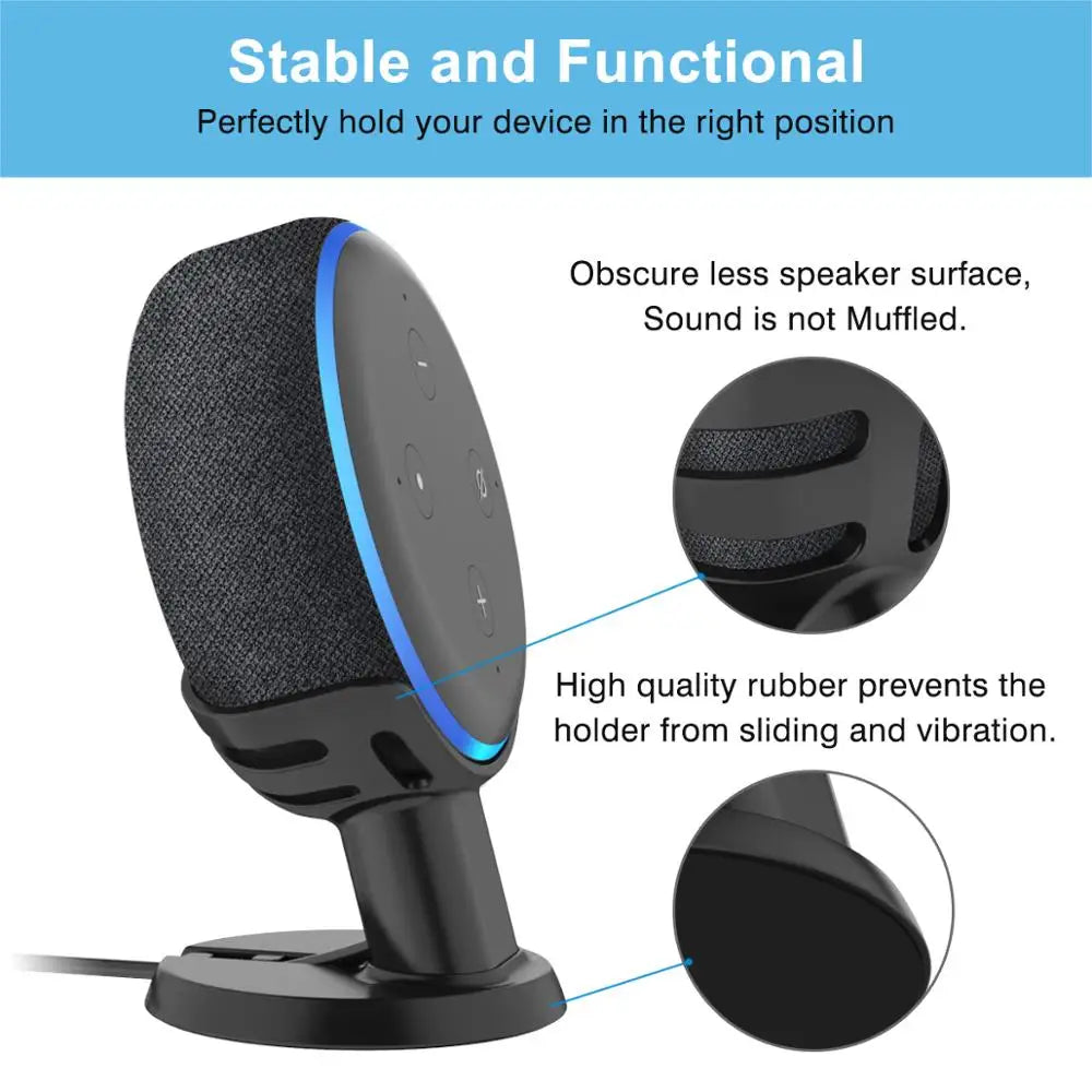 Desktop Table Holder Pedestal for Alexa Echo Dot 3Rd Generation Space Saving Stand Bracket Voice Assistants Accessory