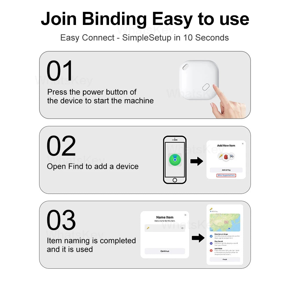 Mini Tracker with Apple Find My GPS Tracking Bluetooth Device Smart Itag Child Finder Pet Car Lost Tracker IOS System Key