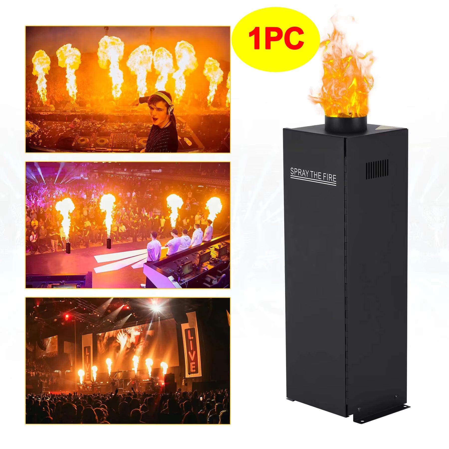 1Pc/2Pcs 200W DMX512 Flame Thrower Effect Fire Spray Stage Machine Party Projector US for Stage Show Christmas Party Wedding