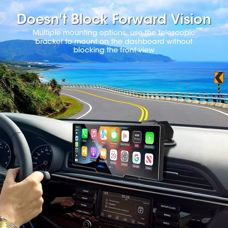 10.26" Dash Cam 4K 2160P Rearview Camera Carplay & Android Auto DVR GPS Navigation Voice Control Car DVR 5G BT FM Monitor