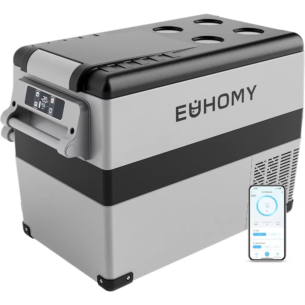Car Refrigerator, 48QT (45L) Car Fridge Electric Cooler APP Control, 12V Refrigerator -4℉~68℉, Portable Refrigerator for Camping