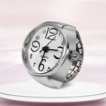 New Ring Watch Hot Selling Creative Circular Dial Alloy Shell Finger Couple Men and Women