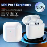 Mini Pro 4 Earphone TWS Wireless Headphones Bluetooth-Compatible 5.0 Waterproof Headset with Mic for Xiaomi Iphone Earbuds