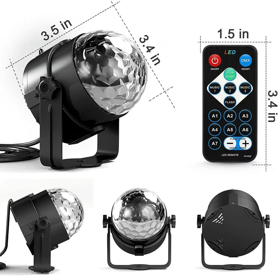 LED Crystal Color Magic Ball Lights Rotating RGB LED Stage Light Bulb Lamp for Ktv Bar Disco Party DJ Christmas Effect Decro