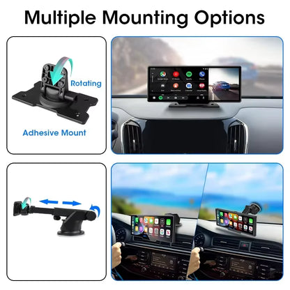 10.26" Dash Cam 4K 2160P Rearview Camera Carplay & Android Auto DVR GPS Navigation Voice Control Car DVR 5G BT FM Monitor