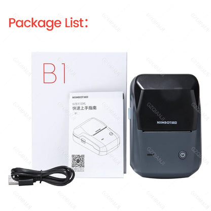 B1 Label Printer New Arrival Portable Thermal Labeller Maker Barcode QR Code Self-Adhesive Sticker Paper Rolls Bluetooth