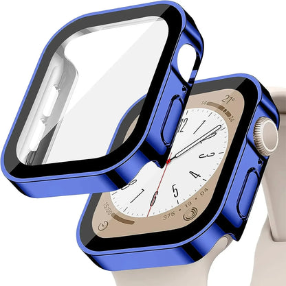 Tempered Glass+Cover for Apple Watch 9 8 7 45Mm 41Mm PC Bumper Screen Protector Case Iwatch Series 7 6 5 4 SE2 44Mm 40Mm 42Mm 38