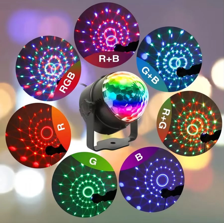 LED Crystal Color Magic Ball Lights Rotating RGB LED Stage Light Bulb Lamp for Ktv Bar Disco Party DJ Christmas Effect Decro