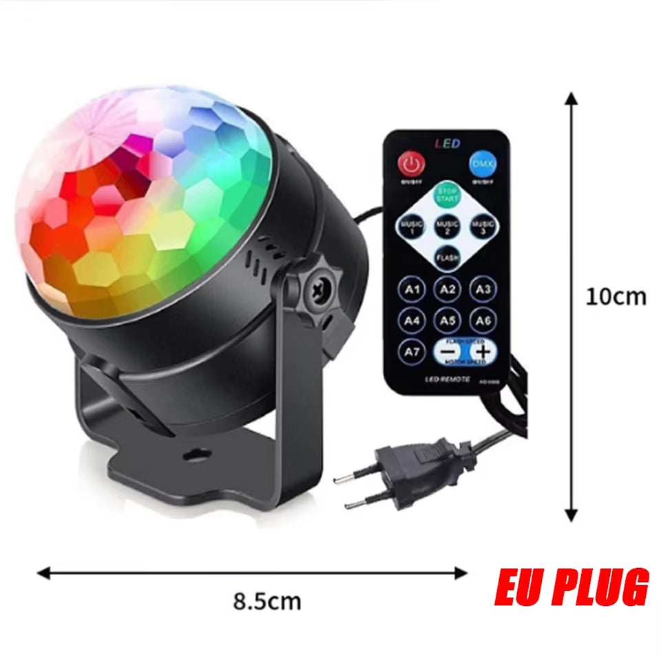LED Crystal Color Magic Ball Lights Rotating RGB LED Stage Light Bulb Lamp for Ktv Bar Disco Party DJ Christmas Effect Decro